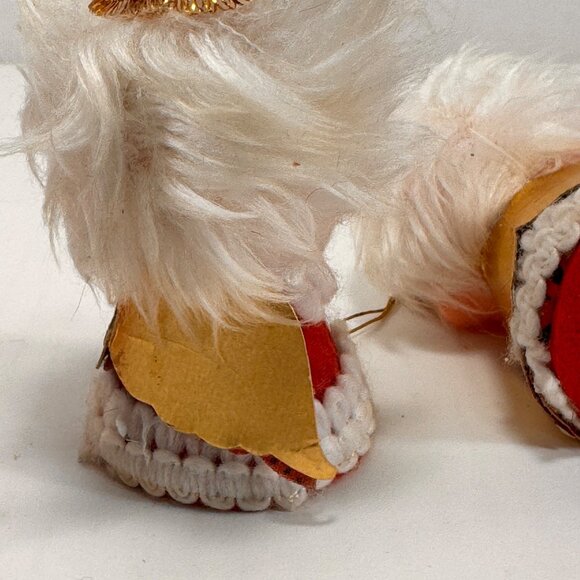 Lot 6 Vintage Christmas Ornaments Kissing Angels Felt Rubber Face - Picture 16 of 16